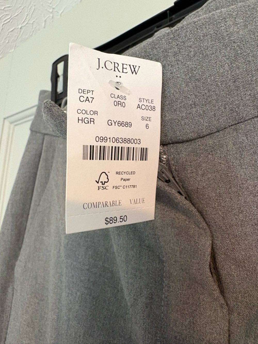 NEW J. Crew 6 Gray Women's Full Length Dress Work Career Pants - Picture 4 of 7